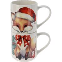 2-częściowy zestaw kubków Fox, 265 ml, porcelana