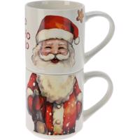 2-częściowy zestaw kubków Santa, 265 ml, porcelana