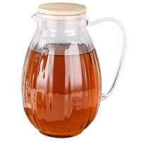 4Home Dzbanek szklany Hot&Cool Juicy z bambusowym wieczkiem, 1,5 l