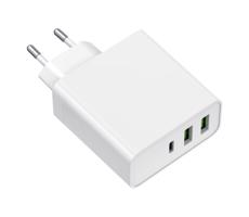 Adapter do ładowania 2xUSB-A + 1xUSB-C Power Delivery 65W/230V biały