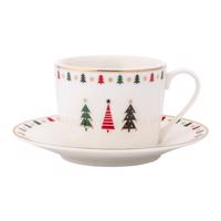 Altom Filiżanka porcelanowa ze spodkiem Modern Tree 230 ml