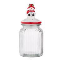 Altom Szklany słoik z ceramiczną pokrywką Snowman 900 ml