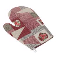 Bellatex Rękawica kuchenna EMA Patchwork bordo, 18 x 28 cm