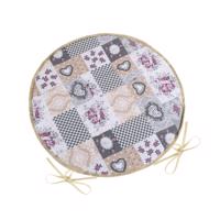 Bellatex Siedzisko DITA okrągłe gładkie Patchwork love, 40 cm