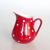 Dzbanek ceramiczny Dots, czerwony, 500  ml