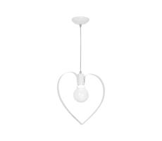 Dziecięca lampa wisząca LOVE 1xE27/60W/230V biała