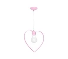 Dziecięca lampa wisząca LOVE 1xE27/60W/230V jasnoróżowa