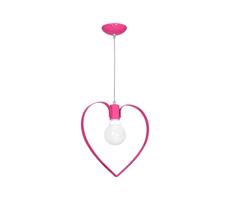 Dziecięca lampa wisząca LOVE 1xE27/60W/230V różowa