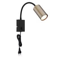 Globo 57911WM - Flexible wall lamp ROBBY 1xGU10/25W/230V czarny/mosiądz