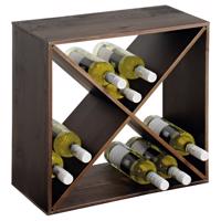 Kesper 69241 Stojak na wino bejcowany na ciemno,50 x 50 x 25 cm