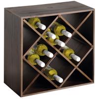 Kesper 69244 Stojak na wino bejcowany na ciemno,50 x 50 x 25 cm