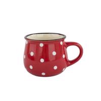 Kubek ceramiczny Dots 230 ml,  czerwony, czerwony, 230 ml