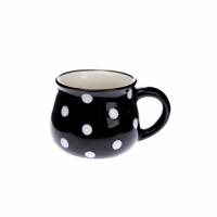 Kubek ceramiczny Dots 75 ml,  czarny, czarny