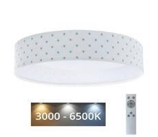 LED Lampa ściemnialna GALAXY KIDS LED/24W/230V gwiazdy biały/turkusoway + pilot