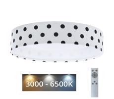 LED Lampa ściemnialna GALAXY KIDS LED/24W/230V kropki biała/czarna + pilot