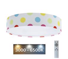 LED Lampa ściemnialna GALAXY KIDS LED/24W/230V kropki kolorowa + pilot