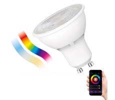 LED RGBW Ściemnialna żarówka GU10/4,5W/230V 2700-6500K Wi-Fi Tuya