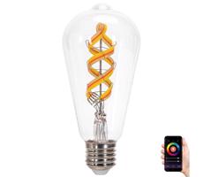 LED RGBW Żarówka FILAMENT ST64 E27/4,9W/230V 2700-6500K -