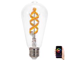 LED RGBW Żarówka FILAMENT ST64 E27/4,9W/230V 2700K -