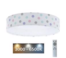 LED Ściemnialna lampa GALAXY KIDS LED/24W/230V kropki kolorowe + pilot