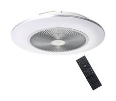 LED Ściemniany plafon z wentylatorem ARIA LED/38W/230V srebrny+pilot