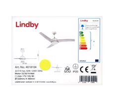 Lindby - Wentylator sufitowy EMANUEL 2xE14/42W/230V + pilot