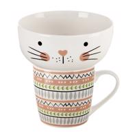 Orion Porcelanowy kubek z miską Cat, 0,35 l