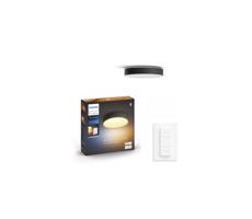 Philips -Ściemnialne oświetlenie LED Hue ENRAVE S LED/9,6W/230V śr. 261 mm czarne + pilot