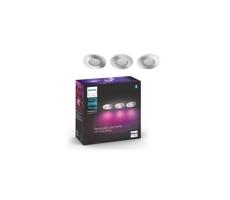 Philips-SET 3xLED RGB Ściemniane oświetlenie łazienkowe Hue 1xGU10/5,7W/230V IP44