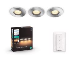 Philips - ZESTAW 3x LED Ściemnialne oświetlenie łazienkowe 1xGU10/5W/230V IP44 + pilot