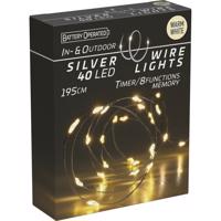 Przewód świetlny z wyłącznikiem czasowym SilverWire, 40 diod LED, ciepły biały, 195 cm