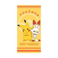 Ręcznik kapielowy dla dzieci Pokemon Pikachu i Scorbunny, 70 x 140 cm