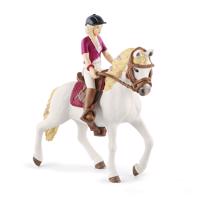 Schleich 42540 Blondynka Sofia z ruchomymi stawami na koniu, 15 cm