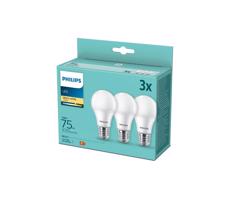 SET 3x LED Żarówka Philips A60 E27/10W/230V 2700K