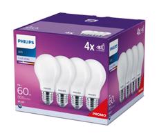 SET 4x LED Żarówka Philips A60 E27/7W/230V 4000K