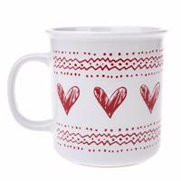 Świąteczny kubek ceramiczny Christmas heart I biały, 710 ml