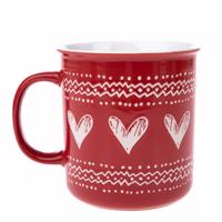 Świąteczny kubek ceramiczny Christmas heart I czerwony, 710 ml