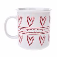 Świąteczny kubek ceramiczny Christmas heart II biały, 710 ml