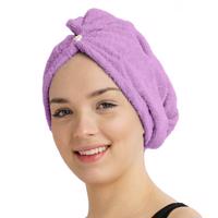 Szybkoschnący frotte turban do włosów fioletowo-liliowy, fioletowy