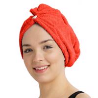 Szybkoschnący turban do włosów frotte czerwony, czerwony