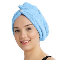 Szybkoschnący turban frotte do włosów  niebieski, niebieski