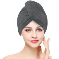 Szybkoschnący turban frotte szary, ciemnoszary