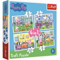 Trefl Puzzle Świnka Peppa: Wspomnienia z wakacji, 4w1