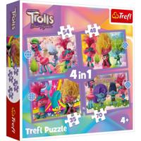 Trefl Puzzle Trolle 3 Kolorowe przygody, 4w1 (35, 48, 54, 70 elem.)