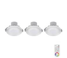 ZESTAW 3x LED RGB Wpuszczana oprawa łazienkowa ARGON LED/7,3W/230V IP44 + pilot