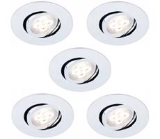 ZESTAW 5x LED Oprawa wpuszczana ściemnialna 1xLED/4,5W/230V chrom błyszczący