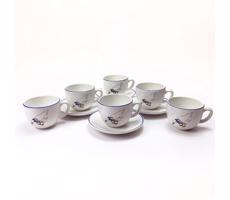 Zestaw do kawy 6x kubek ceramiczny z goose print, 4x saucer