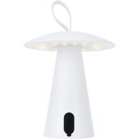 Zewnętrzna przenośna lampa stołowa LED Boise, biały, USB, 15 x 17 cm, plastik