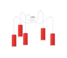 Żyrandol na lince ZIK 5xE27/40W/230V czerwony